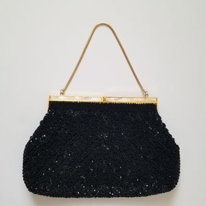 Vintage black beaded purse/clutch